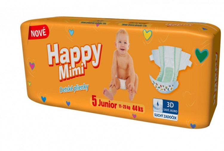 Happy Mimi 11-25kg Pleny 5 Junior 44ks | Zdravotnické potřeby - Dětské plenky, vlh.ubrousky a jiné Happy Mimi 11-25kg Pleny 5 Junior 44ks | Zdravotnické potřeby - Dětské plenky, vlh.ubrousky a jiné